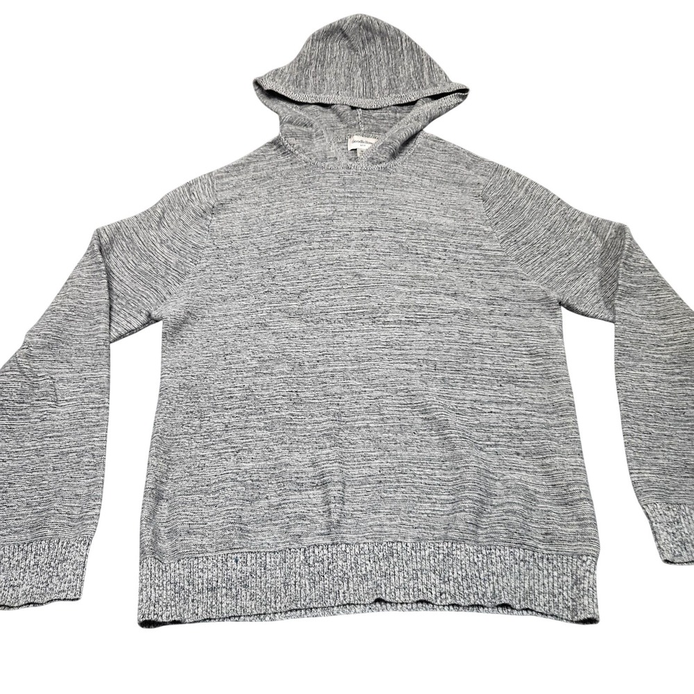 Goodfellow Sweater Hoodie Mens Medium Gray Marl Cotton Knit Pullover Casual